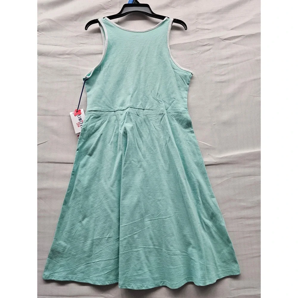 Limited Too Girls Sleeveless Graphic Dress Blue Cotton Casual‎ Size Large 12/14